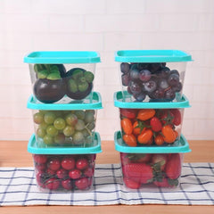 Square Food Storage Set with Lids 6PCS 1000ML