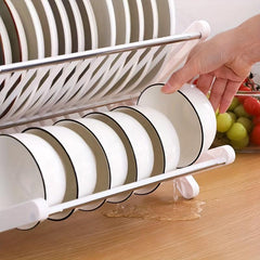 Foldable Double Layer Dish Drain Rack - Kitchen Storage Shelf