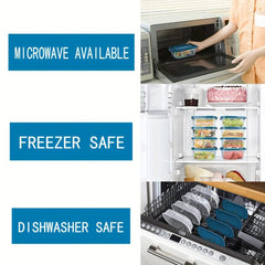 10pcs Rectangular Plastic Food Storage Box Set with Lid