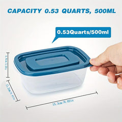 10pcs Rectangular Plastic Food Storage Box Set with Lid
