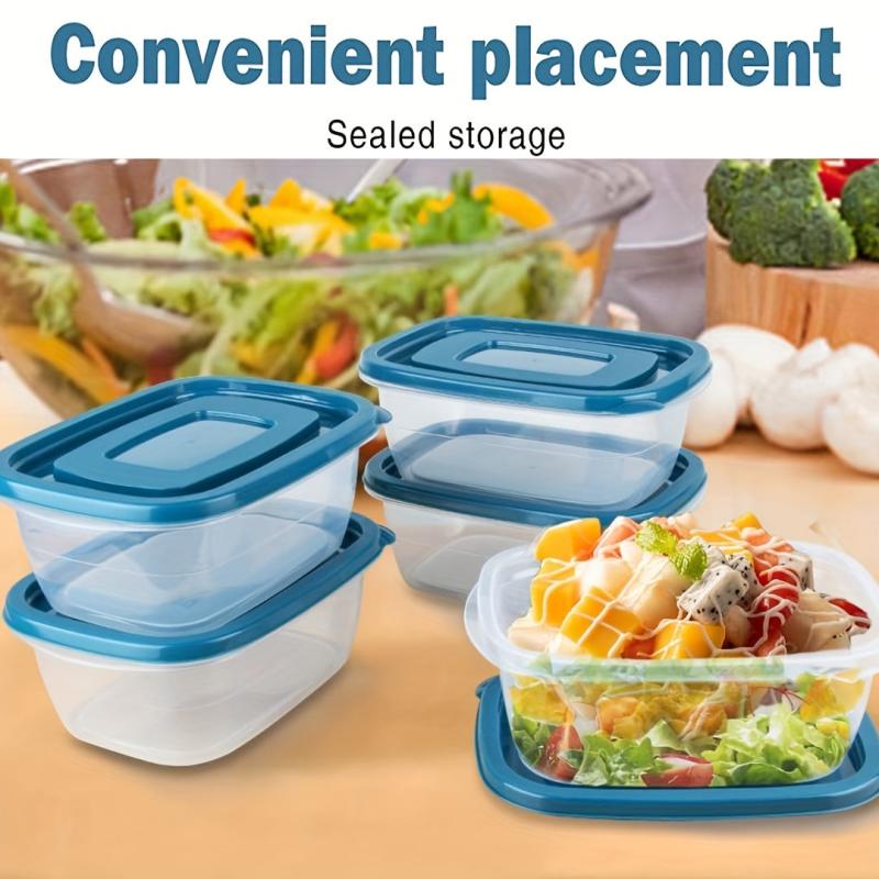 10pcs Rectangular Plastic Food Storage Box Set with Lid