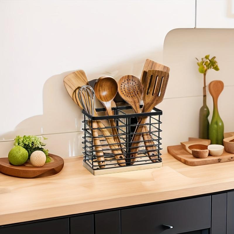 Large Capacity Chopstick Holder with Drain Rack and Drip Tray