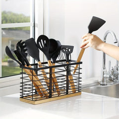 Large Capacity Chopstick Holder with Drain Rack and Drip Tray