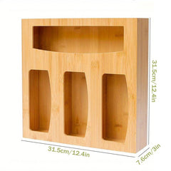 Bamboo Storage Bag Box Ziplock Organizer Kitchen Drawer