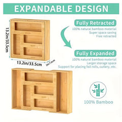 Bamboo Storage Bag Box Ziplock Organizer Kitchen Drawer