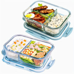 2pcs Divided Bento Box Microwave Food Container Leakproof Container for School