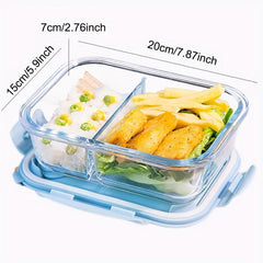 2pcs Divided Bento Box Microwave Food Container Leakproof Container for School