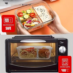 Glass Lunch Box with Microwave Oven Heating - Special Bowl Lunch Meal Box Set