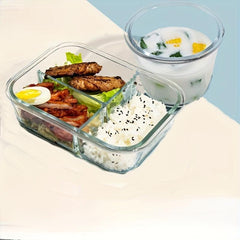 Glass Lunch Box with Microwave Oven Heating - Special Bowl Lunch Meal Box Set