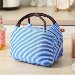 Striped Bento Bag Ice Pack Outdoor Picnic Lunch Box Waterproof Hand Wash