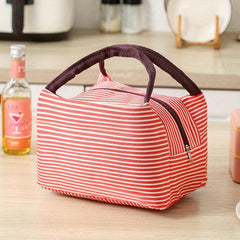 Striped Bento Bag Ice Pack Outdoor Picnic Lunch Box Waterproof Hand Wash