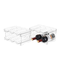 Plastic Stackable Bottle Storage Holder Rack for Kitchen Fridge Pantry