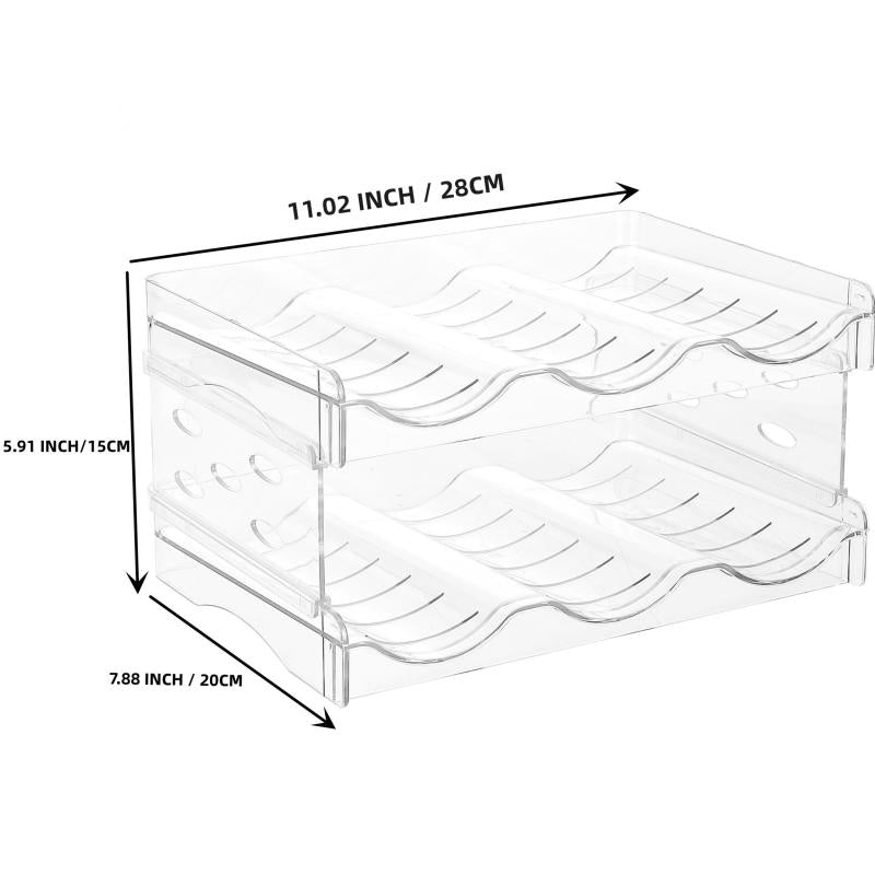 Plastic Stackable Bottle Storage Holder Rack for Kitchen Fridge Pantry