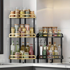 2-Tier Spice Rack Organizer Seasoning Condiment Storage for Countertop