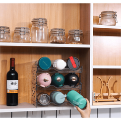 Stackable Water Bottle Organizer Holder for Kitchen Cabinet Freezer