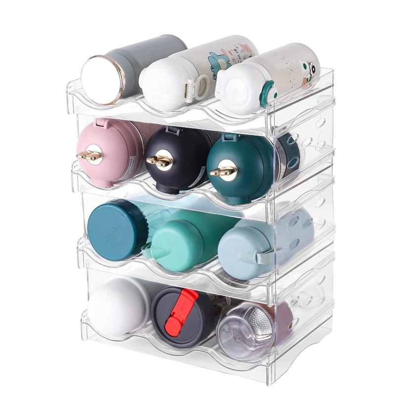 Stackable Water Bottle Organizer Holder for Kitchen Cabinet Freezer