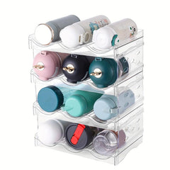 Stackable Water Bottle Organizer Holder for Kitchen Cabinet Freezer