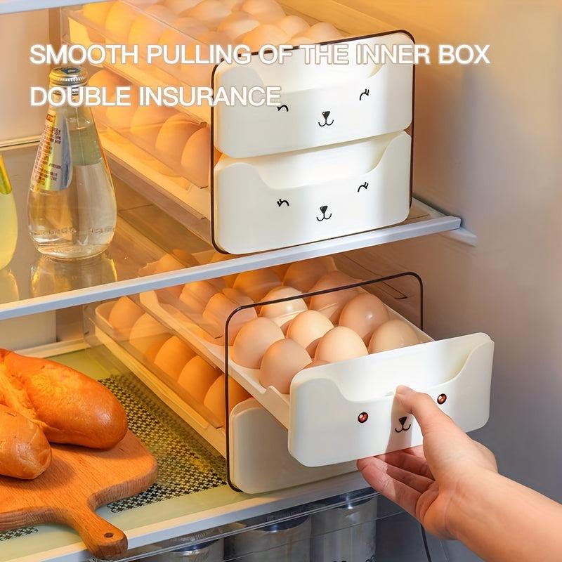 Egg Storage Box 2 Layer Stackable Tray Preservation Rack