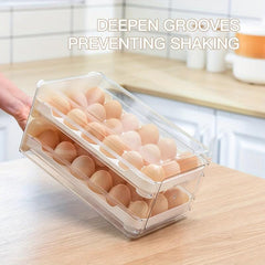 Egg Storage Box 2 Layer Stackable Tray Preservation Rack