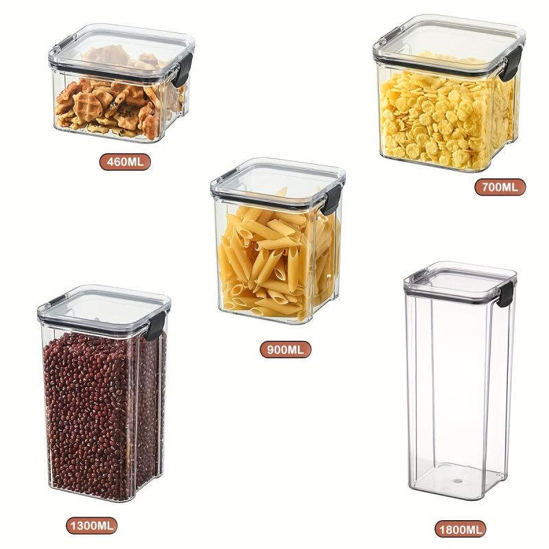 Clear Food Storage Box Container With Lid Plastic Kitchen Organization