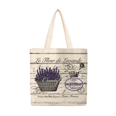 Reusable Lavender Print Tote Bag Secure Shopping Bag