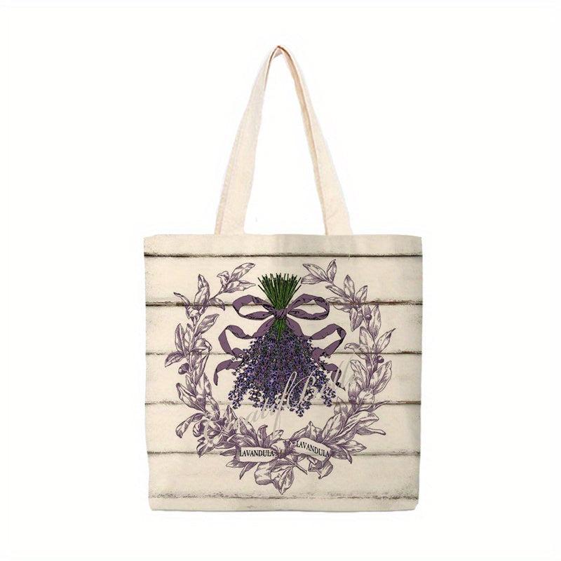 Reusable Lavender Print Tote Bag Secure Shopping Bag
