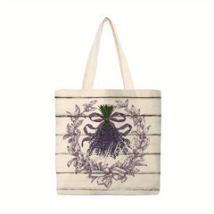 Reusable Lavender Print Tote Bag Secure Shopping Bag