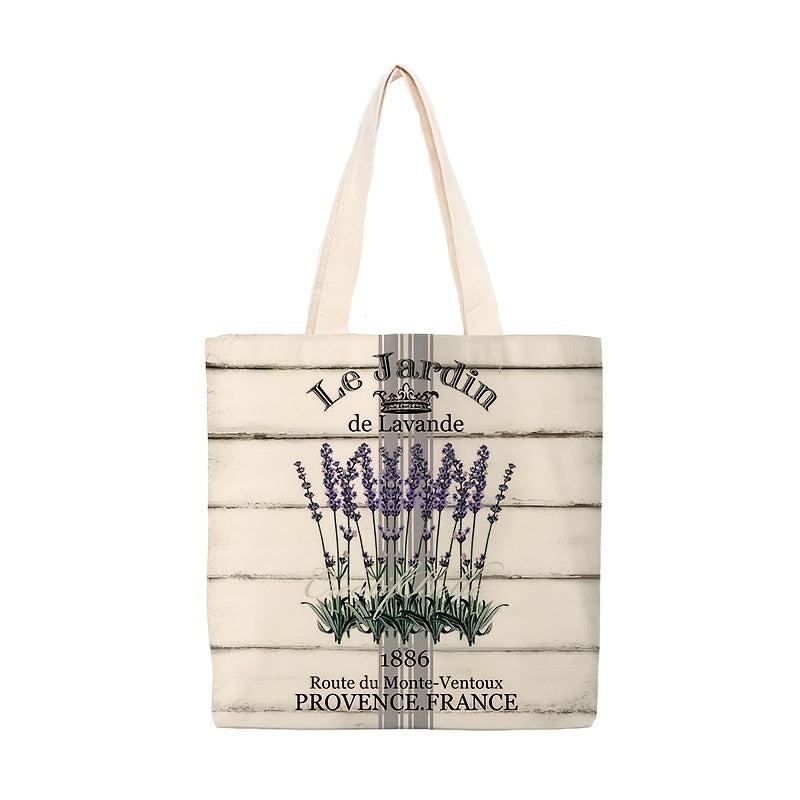 Reusable Lavender Print Tote Bag Secure Shopping Bag