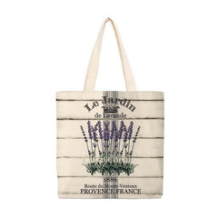 Reusable Lavender Print Tote Bag Secure Shopping Bag