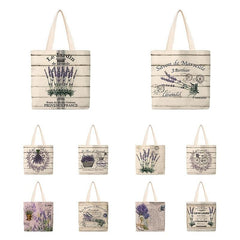 Reusable Lavender Print Tote Bag Secure Shopping Bag