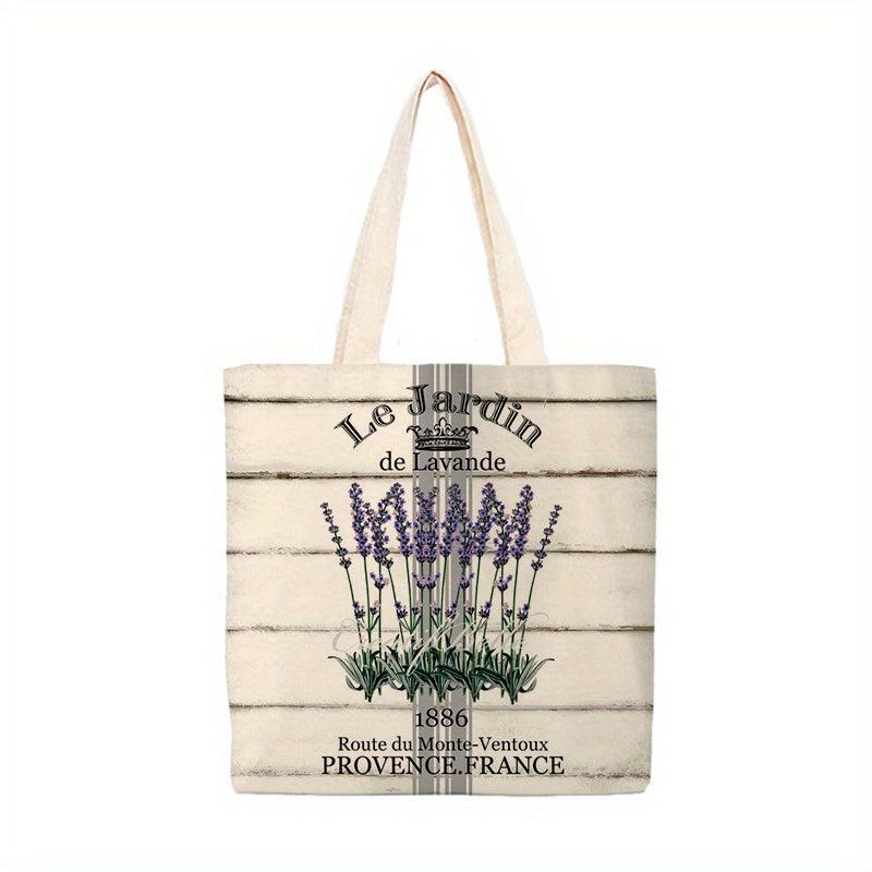 Reusable Lavender Print Tote Bag Secure Shopping Bag