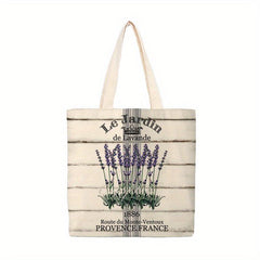 Reusable Lavender Print Tote Bag Secure Shopping Bag
