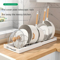Adjustable Retractable Pot Rack Under Sink Kitchen Storage Rack
