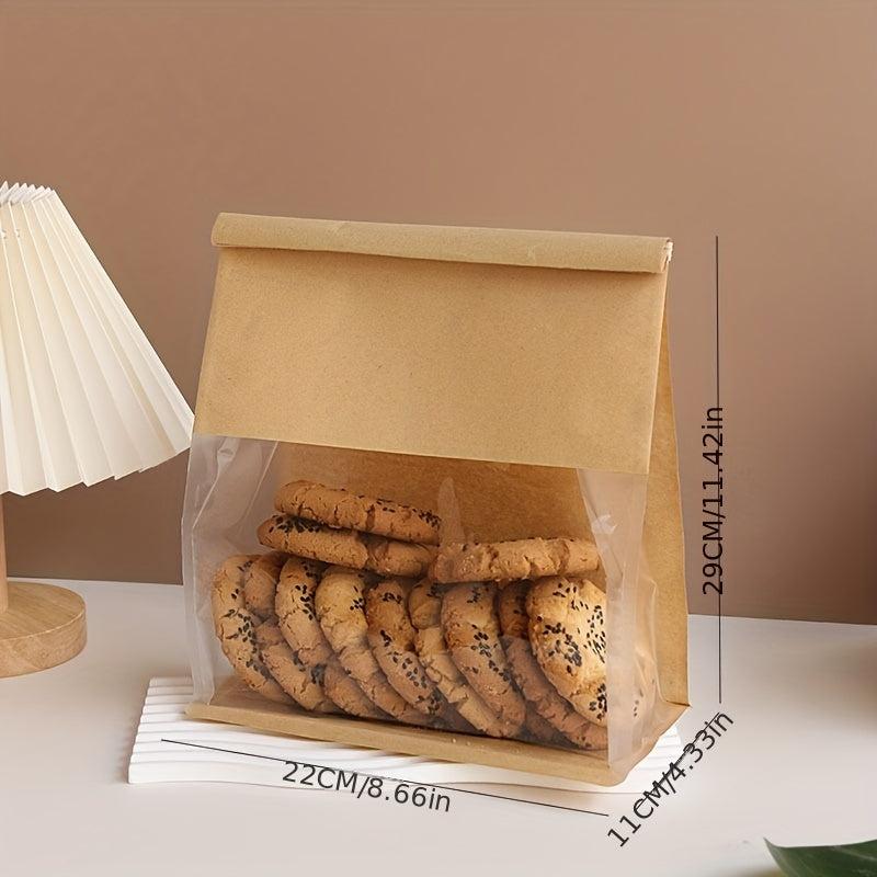10pcs 450g Stand Up Pouches for Bread - Self Sealing, Rolled Edges