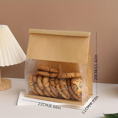 10pcs 450g Stand Up Pouches for Bread - Self Sealing, Rolled Edges