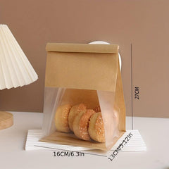 10pcs 450g Stand Up Pouches for Bread - Self Sealing, Rolled Edges