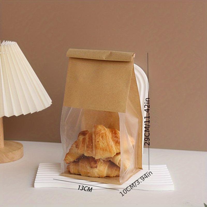 10pcs 450g Stand Up Pouches for Bread - Self Sealing, Rolled Edges