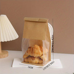 10pcs 450g Stand Up Pouches for Bread - Self Sealing, Rolled Edges