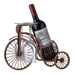 Vintage European Style Carriage Wine Rack & Glass Storage Organizer
