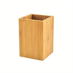 Wooden Utensils Storage Bucket Desk Organizer for Pencils Makeup Brush