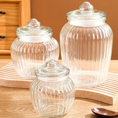 Thickened Transparent Biscuit Jar with Lid Sealed Storage Glass Jar