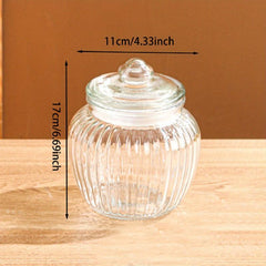 Thickened Transparent Biscuit Jar with Lid Sealed Storage Glass Jar