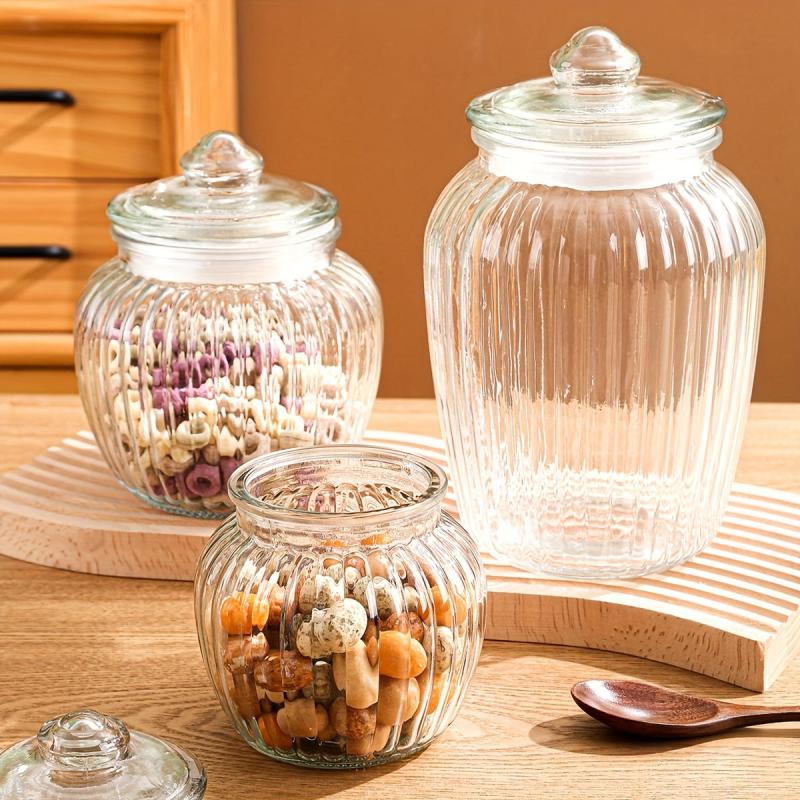 Thickened Transparent Biscuit Jar with Lid Sealed Storage Glass Jar