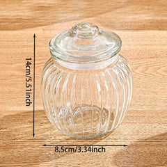 Thickened Transparent Biscuit Jar with Lid Sealed Storage Glass Jar