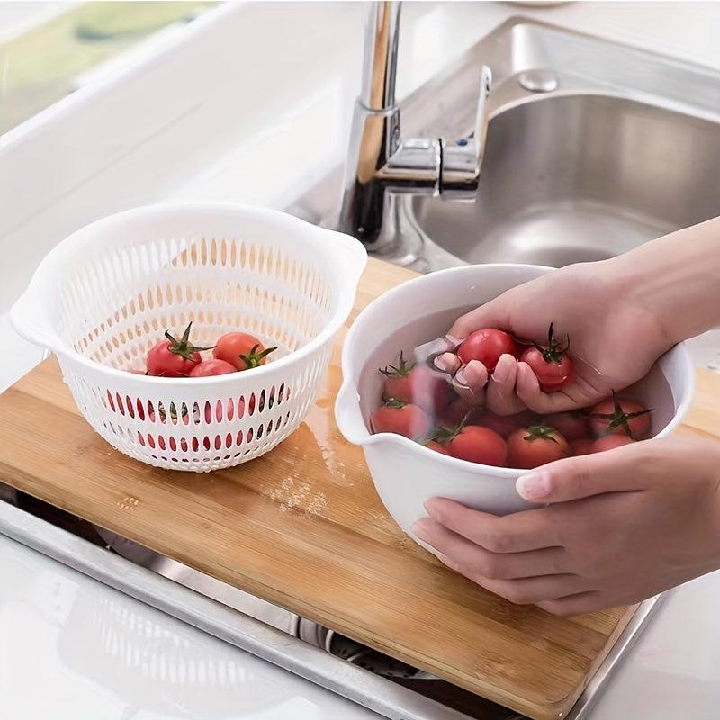 Japanese Double Drain Basket Washing Basin Household Kitchen Supplies