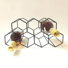 Metal Honeycomb Wine Rack Bottle Storage Display Stand Beehive Tabletop Wine Rac
