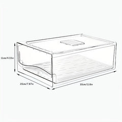 BPA Fridge Organizer Bins w/ Draining Pad Clear Plastic Freez