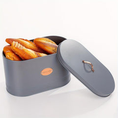 Set Of 4 Gray Metal Bread Box For Kitchen Storage Container