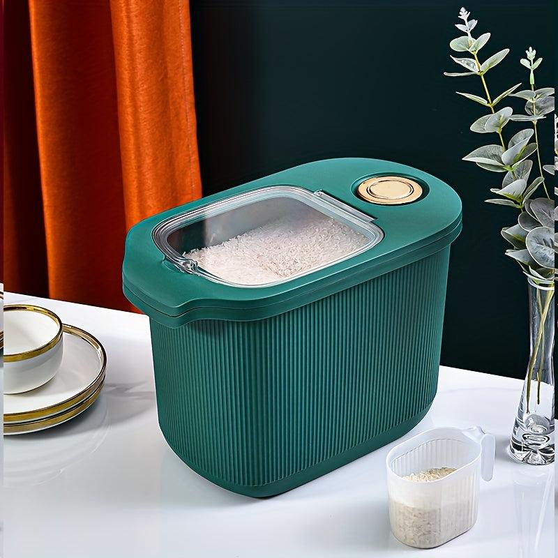 Large Capacity Rice Bucket with Measuring Cup, Sealed Storage Container