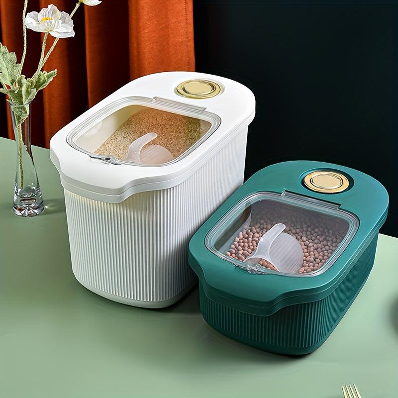 Large Capacity Rice Bucket with Measuring Cup, Sealed Storage Container